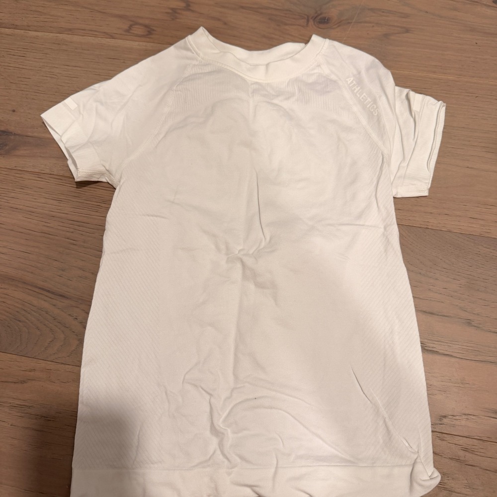 Athletics White Seamless Compression Short Sleeve Training Top Size Small